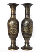 Grote vintage 70s messing vaas vazen bohemian koper goud klr, Ophalen, Overige materialen, Overige kleuren, Zo goed als nieuw