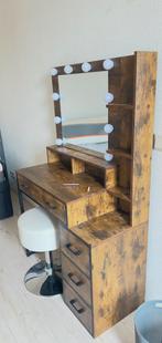 Kaptafel met spiegel en verlichting, Ophalen, 100 tot 150 cm, 50 tot 100 cm, Zo goed als nieuw