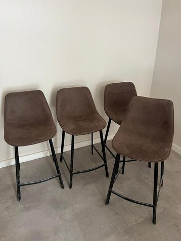 4 Bruin/Grijze Barstoelen beschikbaar voor biedingen