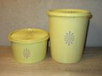 Vintage geel tupperware met zonnedeksel, Huis en Inrichting, Ophalen of Verzenden, Gebruikt, Geel, Overige typen