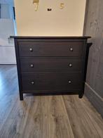 Ikea hemnes ladekast zwartbruin met 3 lades., Huis en Inrichting, Ophalen, Gebruikt, 5 laden of meer, Minder dan 100 cm