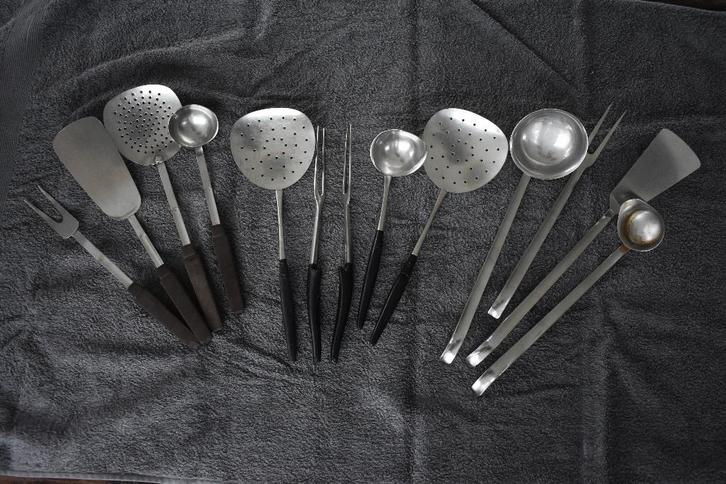 Gustav Beran Dick Simonis Brabantia 70s vintage lepelrek set, Antiek en Kunst, Antiek | Keukenbenodigdheden, Ophalen of Verzenden