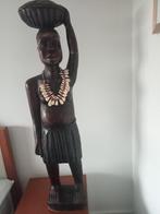 Houten Afrikaans vrouwen beeld., Ophalen of Verzenden