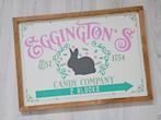 Houten tekstbord Eggington's Candy Company Pasen Lente, Ophalen, Zo goed als nieuw