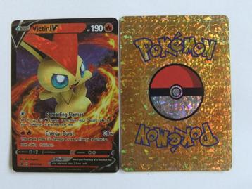 Gouden folie repro fan art displaykaart Victini V 190 beschikbaar voor biedingen