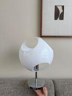 Retro Hoogglans Witte Salontafel - 80cm, Huis en Inrichting, Tafels | Salontafels, Gebruikt, Rond, Retro, Overige houtsoorten