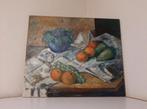 Olieverf schilderij stil leven bloemen fruit vaas., Ophalen