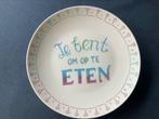 Ontbijtbord MAASLANDER :Je bent om op te eten, Huis en Inrichting, Keuken | Servies, Ophalen of Verzenden, Porselein, Overige stijlen