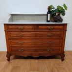 Vintage antieke commode dressoir ladekast met marmer blad 02, Valkenswaard, Gebruikt, Info@flashbackfurniture.nl, Eikenhout