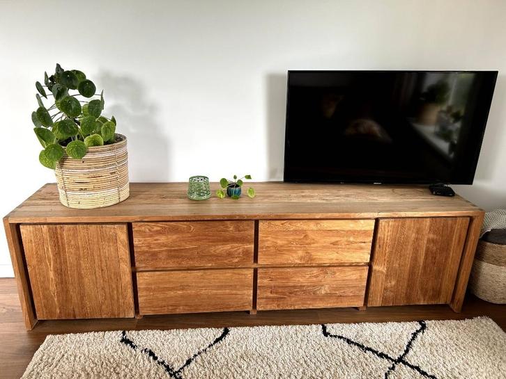 Kast Houten dressoirs, Huis en Inrichting, Kasten | Dressoirs, Zo goed als nieuw, 200 cm of meer, 25 tot 50 cm, Met lade(s), Met deur(en)
