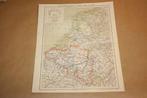 Antieke kaart - Nederland en België - Circa 1885 !!, Boeken, Atlassen en Landkaarten, Gelezen, Ophalen of Verzenden, Landkaart