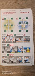 Safety card Airbus A320 Austrian, Ophalen of Verzenden, Zo goed als nieuw, Kaart, Foto of Prent