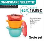 TUPPERWARE CrystalWave Magnetron kommenset Medium & meer, Ophalen of Verzenden, Nieuw, Overige typen