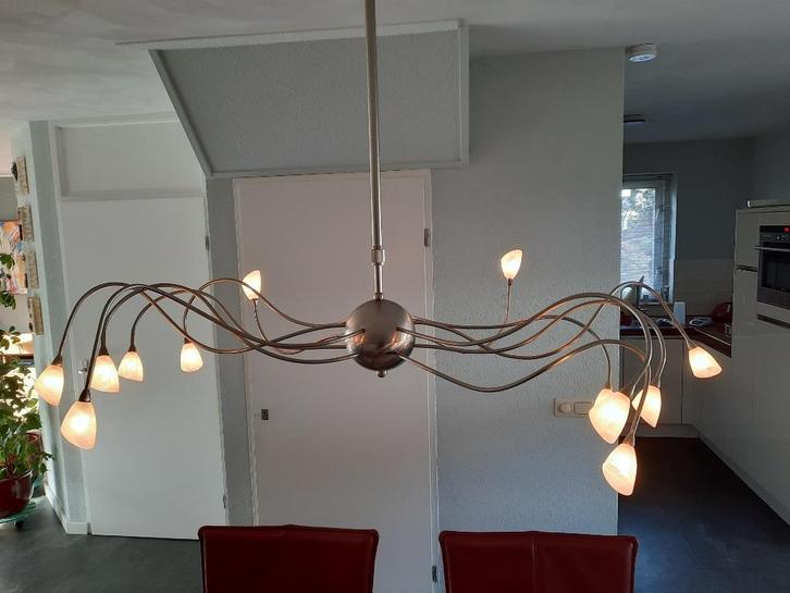 Plafondlamp met 12 lampjes en kapjes izgs, Huis en Inrichting, Lampen | Plafondlampen, Zo goed als nieuw, Metaal, Ophalen