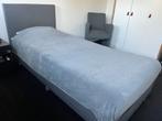 Boxspring 1 pers €185 grijs/antraciet, Ophalen, 90 cm, Tweepersoons, Zo goed als nieuw