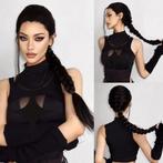 Stoere Lara Croft Tomb Raider luxe pruik met lange, Verzenden, Nieuw, Pruik of Haarverlenging
