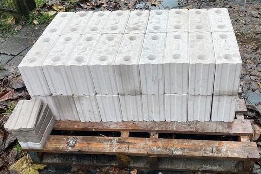 35 kalkzandsteen V120 12cm blokken stenen pallet witte wand, Doe-het-zelf en Verbouw, Metselstenen, Zo goed als nieuw, Kalkzandstenen