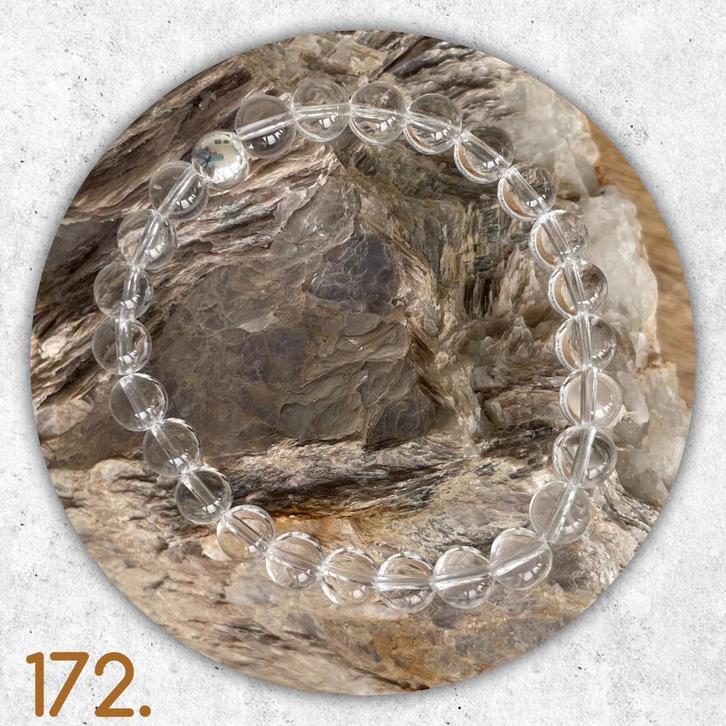 🦋MJB Armband nr: 172 Bergkristal halfedelsteen 18 cm, Sieraden, Tassen en Uiterlijk, Armbanden, Nieuw, Overige materialen, Overige kleuren