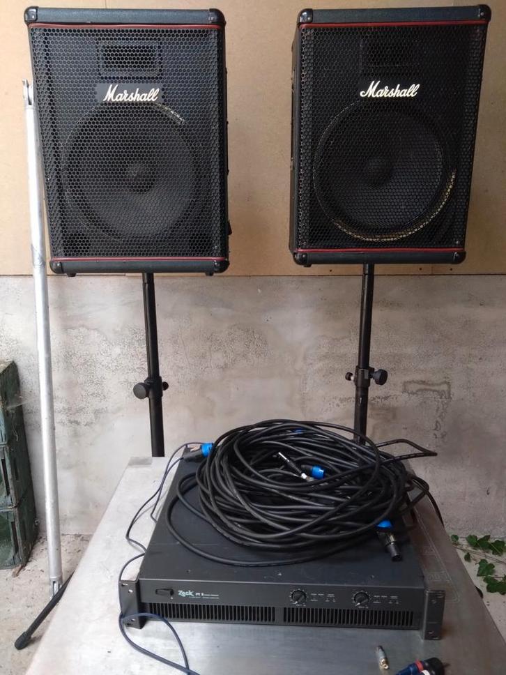 Marshall 6115H PA speakers met Zeck PT5 versterker, Muziek en Instrumenten, Versterkers | Keyboard, Monitor en PA, Gebruikt, P.A.