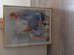 Leuk schilderij foto met messing lijst, Antiek en Kunst, Ophalen of Verzenden