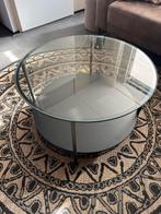 Mooie ronde salontafel - €25, Huis en Inrichting, Tafels | Salontafels, Gebruikt, Rond, Glas, Minder dan 50 cm