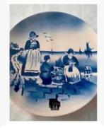 Wandbord Brocante blauw wit Duits Steingut Elsterwerda 21 cm, Antiek en Kunst, Ophalen of Verzenden