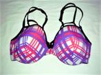 BH 70D Sapph beugelmodel paars-wit-roze geblokt prima staat, Sapph, Ophalen of Verzenden, Paars, BH