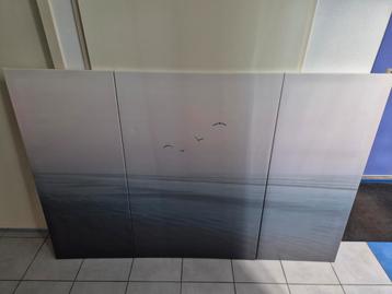 3 Luik op canvas met zee en vogels beschikbaar voor biedingen