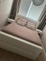 Boxspring wit 160x200, Ophalen, Gebruikt, Wit, Tweepersoons