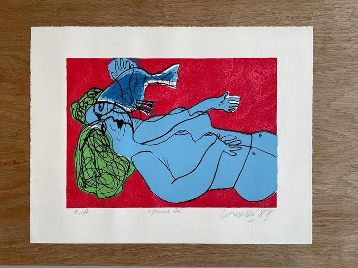 Corneille litho - Eternel été- gesigneerd EA, Antiek en Kunst, Kunst | Litho's en Zeefdrukken, Ophalen of Verzenden