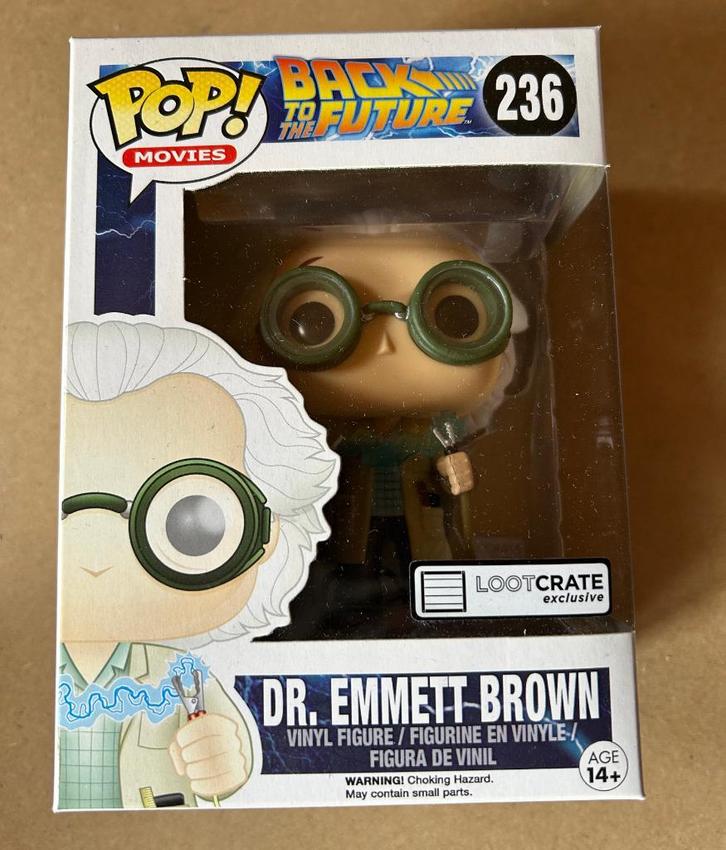 Funko Pop! Movies Back to the Future Dr. Emmett Brown 236, Verzamelen, Film en Tv, Nieuw, Film, Beeldje, Replica of Model, Verzenden