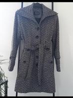 Jas mantel Tweed 20% wol zwart grijs, Kleding | Dames, Jassen | Winter, Ophalen of Verzenden, Zo goed als nieuw, Zwart