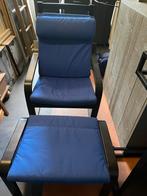 Ikea Poang fauteuil met voetenbank, Huis en Inrichting, Stoelen, Ophalen, Zo goed als nieuw, Zwart, Eén