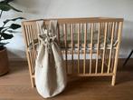 Beikenhouten box met koeka boxkleed en boxzak, Kinderen en Baby's, Boxen, Ophalen, Zo goed als nieuw, Rechthoekig, In hoogte verstelbaar