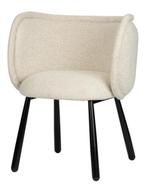 Panda Arm Chair White Pearl – Luxe Eetkamerstoelen, Japandi, Hotel Chique, Modern, Wit, Ophalen of Verzenden, Vijf, Zes of meer stoelen
