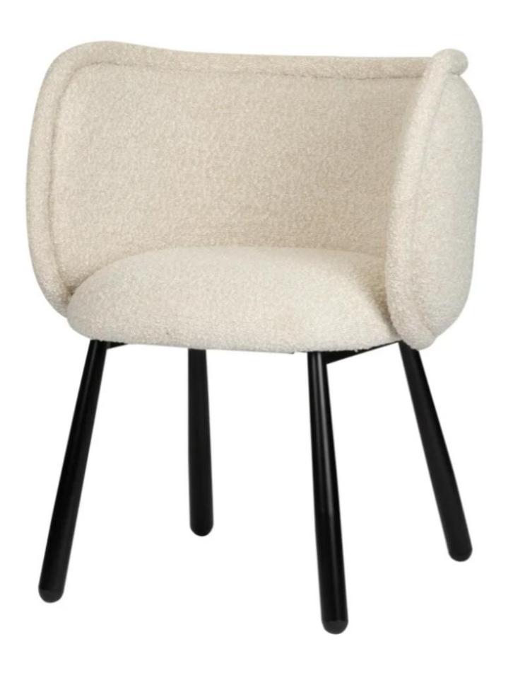 Panda Arm Chair White Pearl – Luxe Eetkamerstoelen, Huis en Inrichting, Stoelen, Nieuw, Vijf, Zes of meer stoelen, Stof, Wit, Ophalen of Verzenden