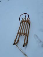 Zeer grote solide slee van Davos met veilige rugsteun, Ophalen, Rugleuning, Gebruikt, Hout