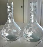 2 glazen vazen, Overige kleuren, Ophalen of Verzenden, Minder dan 50 cm, Glas
