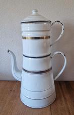 Mooie hoge emaille koffiekan, Ophalen of Verzenden