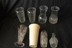 Vaas glas doorzichtig retro vintage antiek sixties seventies, Ophalen, Overige kleuren, Minder dan 50 cm, Glas