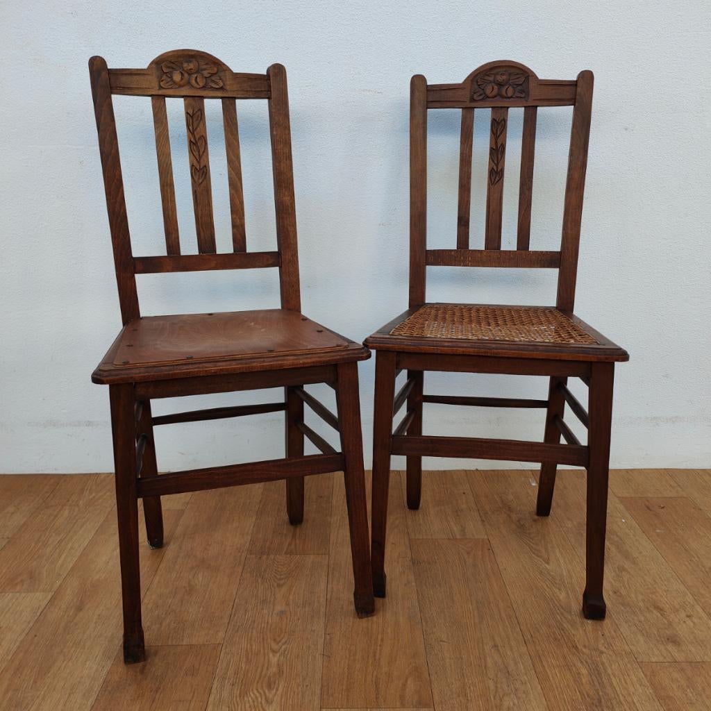 Vintage houten café stoelen bistrostoelen eetkamerstoelen 03, Huis en Inrichting, Stoelen, Gebruikt, Twee, Hout, Bruin, Ophalen of Verzenden