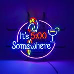 It's 5:00 Somewhere glas neon lichtreclame / lamp, Ophalen of Verzenden, Nieuw, Lichtbak of (neon) lamp