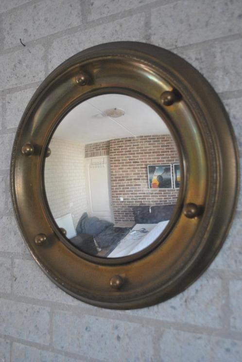 Spiegel, bolle spiegel, koper, Huis en Inrichting, Woonaccessoires | Spiegels, Gebruikt, Minder dan 50 cm, Minder dan 100 cm, Rond
