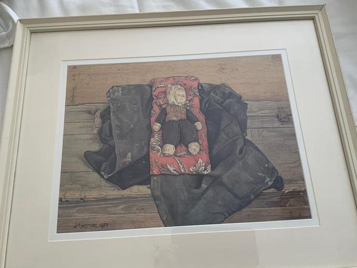 Jopie Huisman Reproductie - Pop op Kussen, Antiek en Kunst, Kunst | Tekeningen en Foto's, Ophalen
