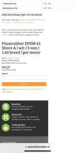150 euro per rol.   Epdm  wit op rol 10 meter x 140 cm breed, Ophalen, Kunststof, Overige kleuren, Overige typen