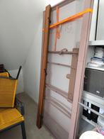 Retro bed met Auping bodem 200x90, Ophalen, 90 cm, Eenpersoons, Bruin