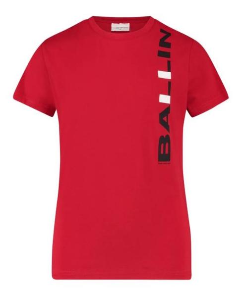 Stoer rood BALLIN pure white shirt maat 14/164., Kinderen en Baby's, Kinderkleding | Maat 164, Zo goed als nieuw, Jongen, Shirt of Longsleeve