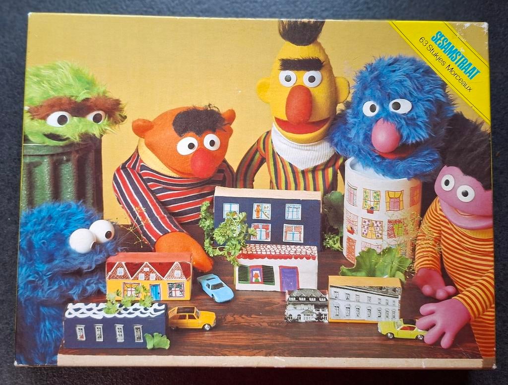 Puzzel Sesamstraat ( Morceaux) 63 stukken, Ophalen of Verzenden, Gebruikt, Overige typen