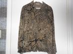 Transfer Bruin/Zwarte Blouse Met Print En Knoopjes Maat XL, Bruin, Maat 46/48 (XL) of groter, Nieuw, Ophalen of Verzenden