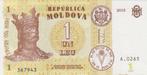 Moldavië bankbiljet 1 Leu 2015, Pick 21 UNC, Postzegels en Munten, Bankbiljetten | Europa | Niet-Eurobiljetten, Verzenden, Overige landen